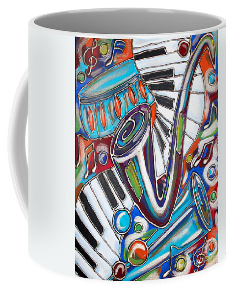 Music Coffee Mug featuring the painting Music Time 2 by Cynthia Snyder