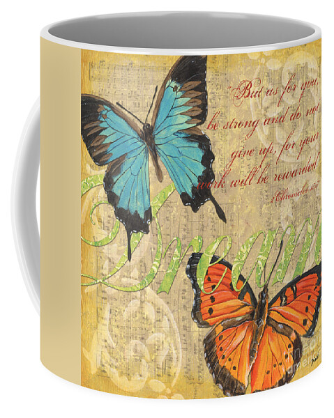 Butterflies Coffee Mug featuring the painting Musical Butterflies 1 by Debbie DeWitt
