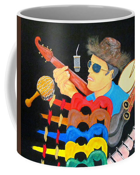 Music Coffee Mug featuring the painting Musical Man by Gloria E Barreto-Rodriguez