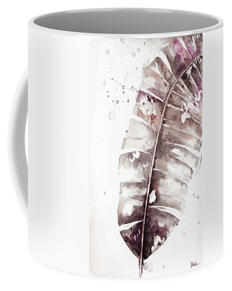 Muted Coffee Mug featuring the painting Muted Watercolor Plantain Leaves II by Patricia Pinto