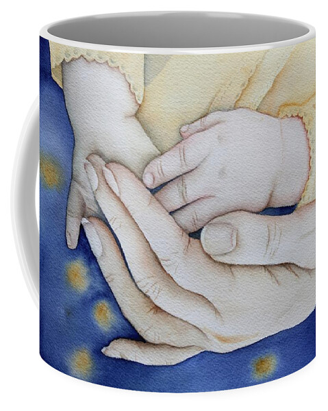 Hands Coffee Mug featuring the painting My Blessing by Kelly Miyuki Kimura