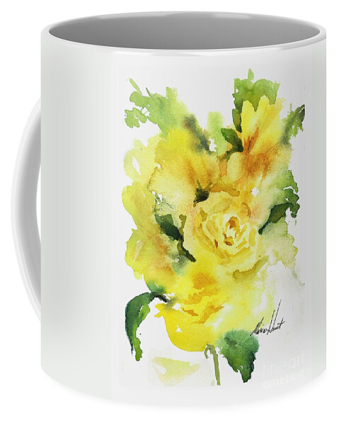 Contemporary Floral Coffee Mug featuring the painting Natural Grace  by Maria Hunt