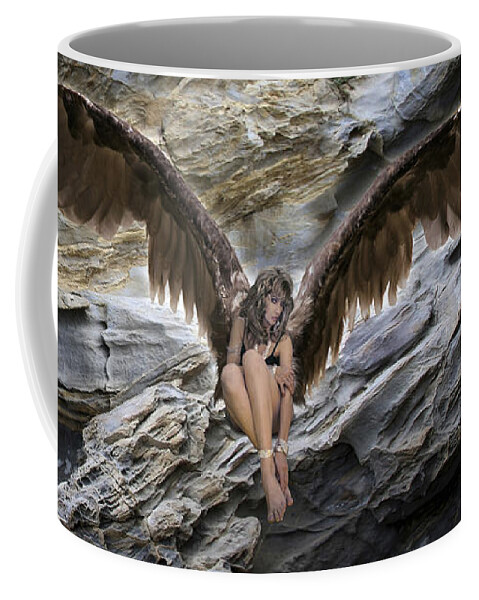 Angel Coffee Mug featuring the photograph My Guardian Angel by Acropolis De Versailles