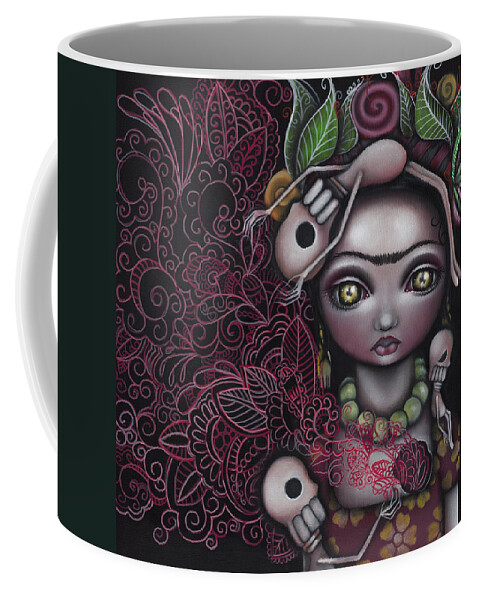 Frida Kahlo Coffee Mug featuring the painting My Inner Feelings by Abril Andrade