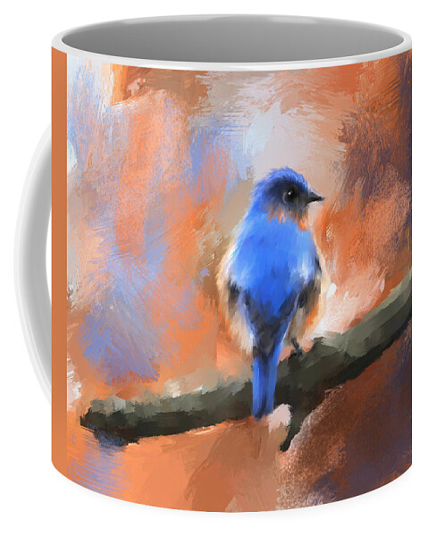 Bird Coffee Mug featuring the painting My Little Bluebird by Jai Johnson