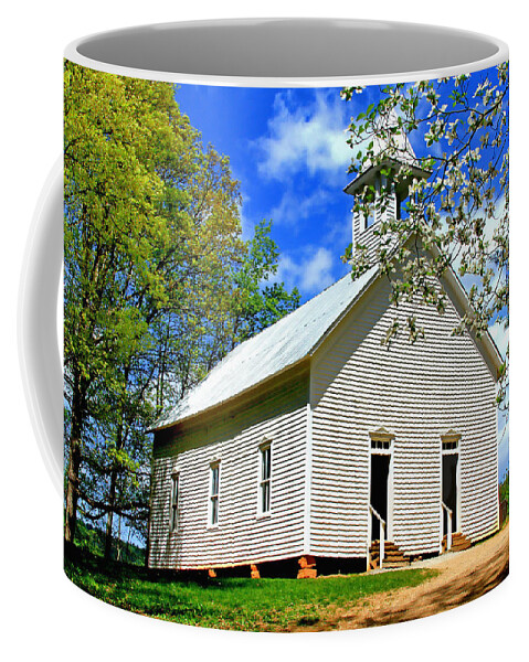 Cades Cove Church.smokey Mountains. Coffee Mug featuring the photograph My little country church by Geraldine DeBoer