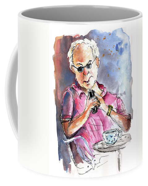 Portraits Coffee Mug featuring the painting My Mobile and Me by Miki De Goodaboom