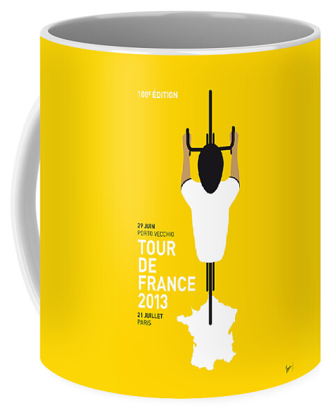 Cycling Coffee Mug featuring the digital art My Tour De France Minimal Poster by Chungkong Art