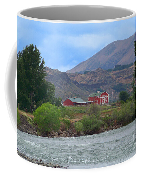 Barn Coffee Mug featuring the photograph Naches River Barn by Charles Robinson