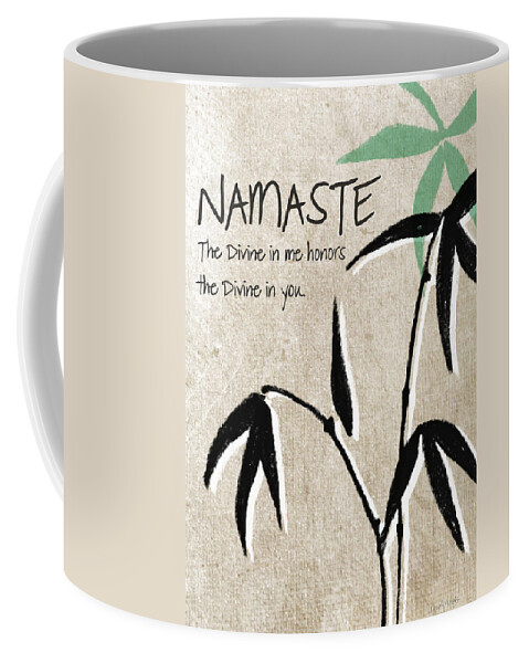 Namaste Coffee Mug featuring the painting Namaste Greeting Card by Linda Woods