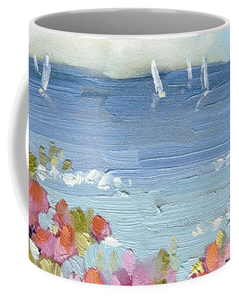 Nantucket Coffee Mug featuring the painting Nantucket Sea Roses by Joyce Hicks