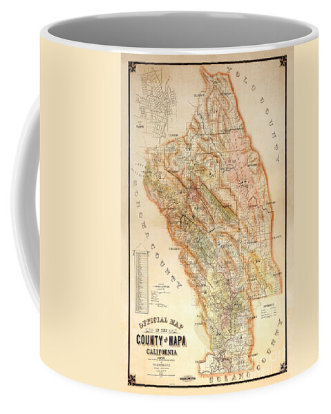 Napa Valley Map Coffee Mug featuring the photograph Napa Valley Map 1895 by Jon Neidert