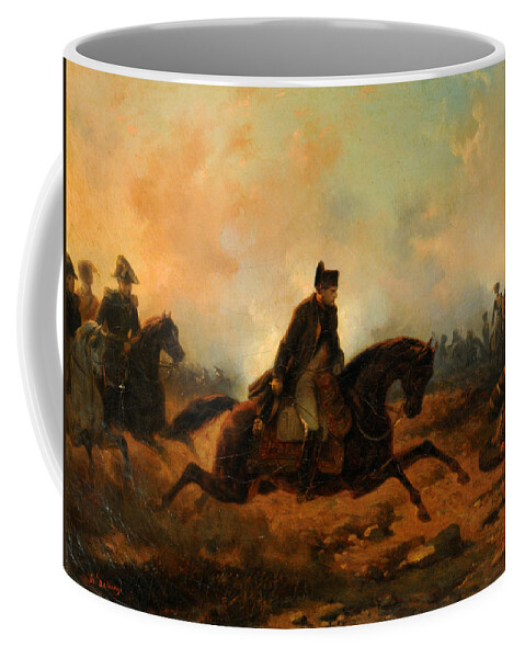 Hippolyte Bellange Coffee Mug featuring the painting Napoleon Embarking at Waterloo by Hippolyte Bellange