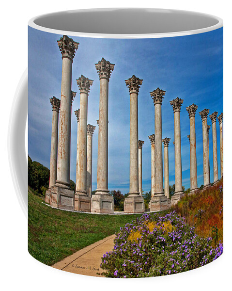 Autumn Coffee Mug featuring the photograph National Capitol Columns by Suzanne Stout
