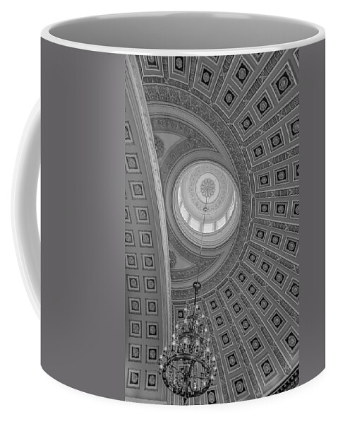 Architecture Coffee Mug featuring the photograph National Statuary Rotunda BW by Susan Candelario