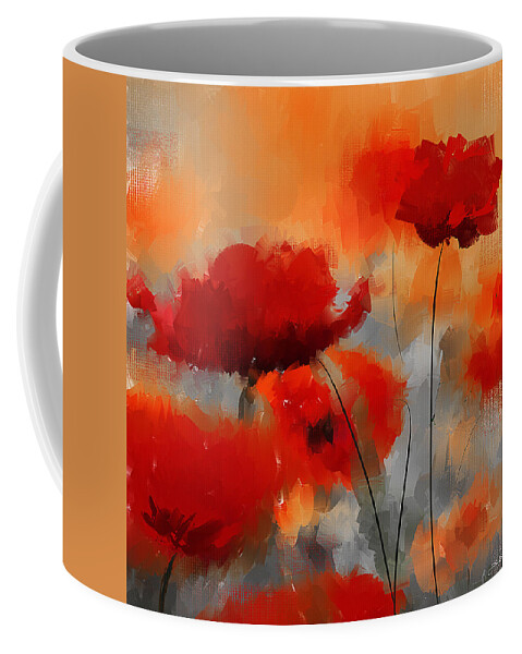 Poppies Coffee Mug featuring the painting Natural Enigma by Lourry Legarde
