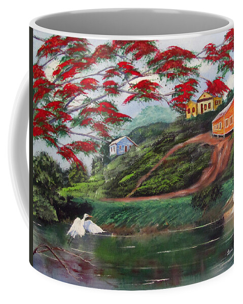Wooden Homes Coffee Mug featuring the painting Natural High by Luis F Rodriguez