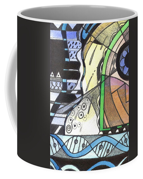 Abstract Coffee Mug featuring the painting Nature And Nurture by Helena Tiainen