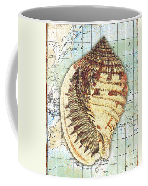 Vintage Coffee Mug featuring the digital art Nautical Journey-C by Jean Plout