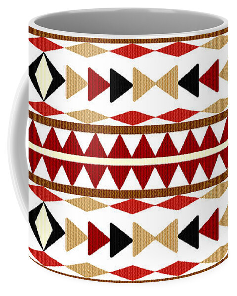 Navajo Pattern Coffee Mug featuring the mixed media Navajo White Pattern by Christina Rollo