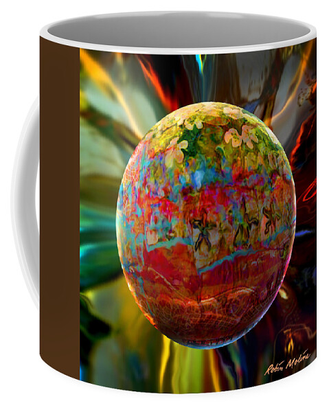 Na'vi Coffee Mug featuring the digital art Na'vi Sphere by Robin Moline
