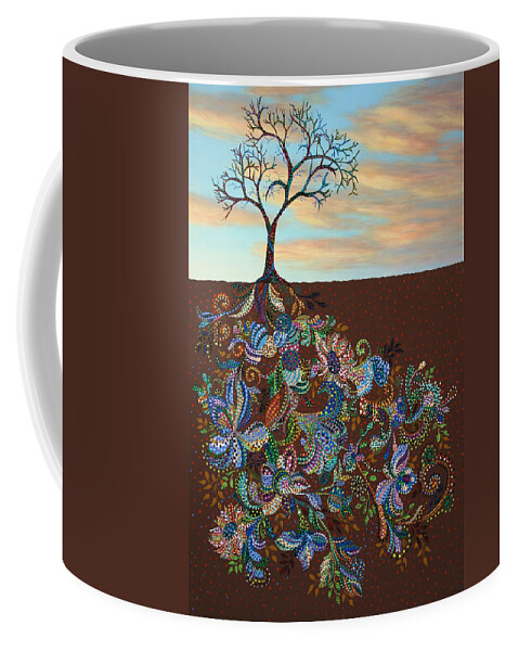 Tree Coffee Mug featuring the painting Neither Praise Nor Disgrace by James W Johnson