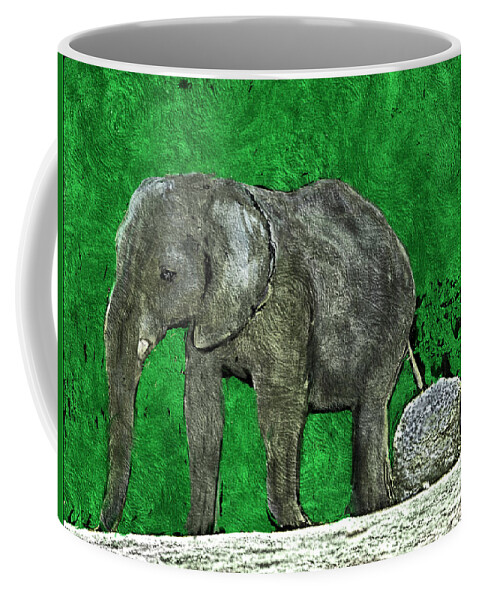 Elephant Coffee Mug featuring the digital art Nelly the Elephant by Pennie McCracken