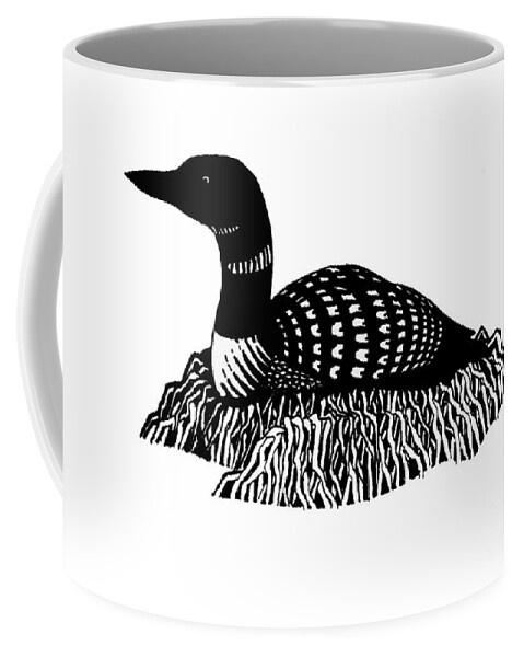 Birds Coffee Mug featuring the drawing Nesting Loon by Art MacKay