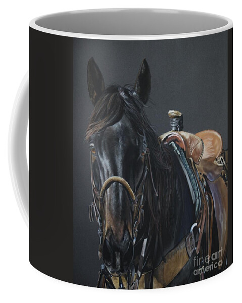 Equine Coffee Mug featuring the pastel New Guy on the Job by Joni Beinborn