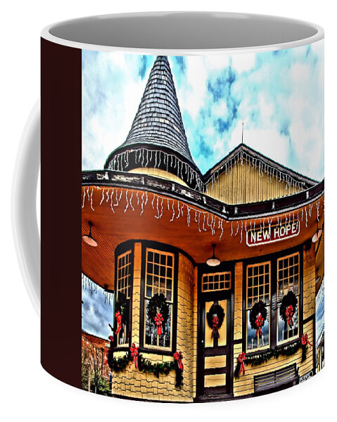 Holiday Coffee Mug featuring the photograph New Hope Station by DJ Florek