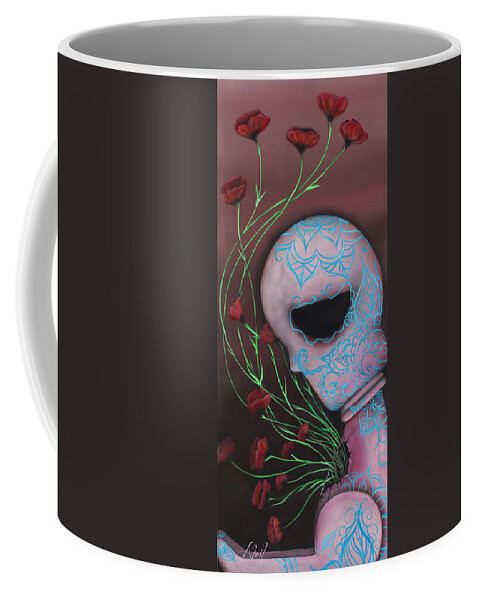 Day Of The Dead Coffee Mug featuring the painting New Life by Abril Andrade