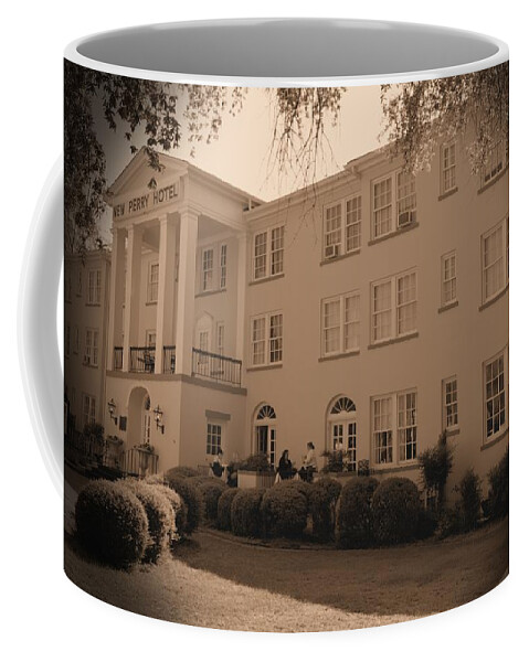 7006 Coffee Mug featuring the photograph New Perry Hotel in Sepia by Gordon Elwell