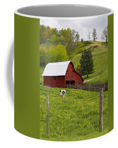 Red Barn Coffee Mug featuring the photograph New Red Paint by Mike McGlothlen