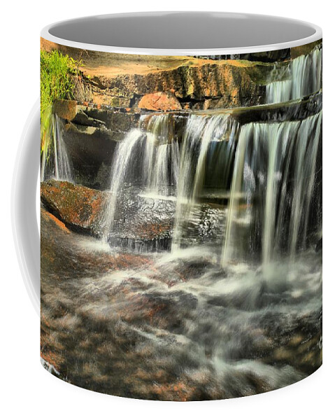 Waterfall Coffee Mug featuring the photograph New River Hidden Falls by Adam Jewell