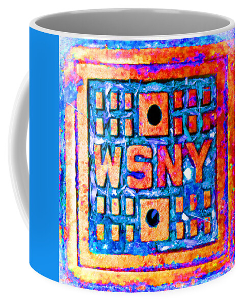 New York City Coffee Mug featuring the painting New York City Autumn Street Detail Pop Painting by Tony Rubino