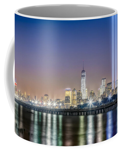 911 Coffee Mug featuring the photograph New York City Will Never Forget by Susan Candelario