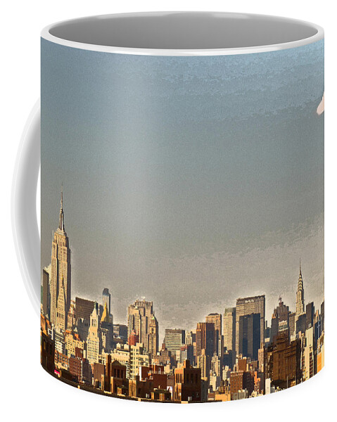 New York Coffee Mug featuring the photograph New York Skyline - Artistic Version by Kerri Farley