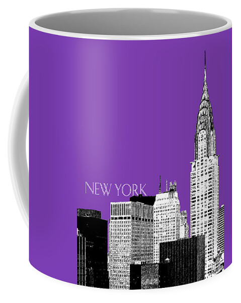 Architecture Coffee Mug featuring the digital art New York Skyline Chrysler Building - Purple by DB Artist