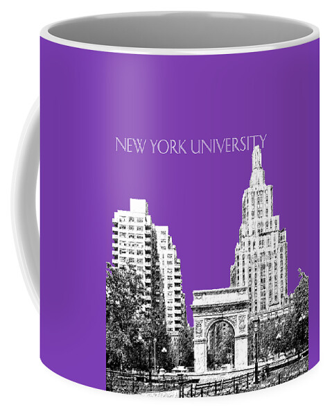 University Coffee Mug featuring the digital art New York University - Washington Square Park - Purple by DB Artist