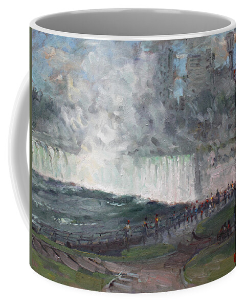 Niagara Falls Coffee Mug featuring the painting Niagara Falls by Ylli Haruni