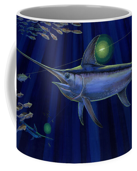 Swordfish Coffee Mug featuring the painting Night Life Off0026 by Carey Chen