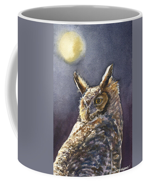 Owl Painting Coffee Mug featuring the painting Night Owl by Anne Gifford