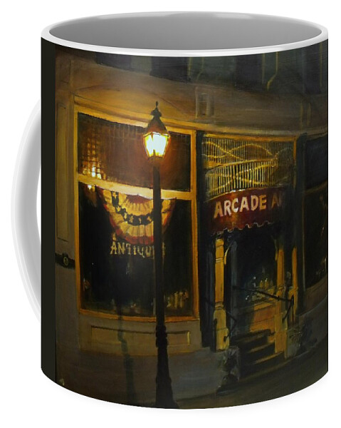 Realistic Coffee Mug featuring the painting Night Time by William Brody