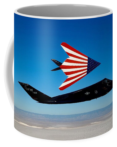 F-117 Coffee Mug featuring the photograph Nighthawks by Benjamin Yeager