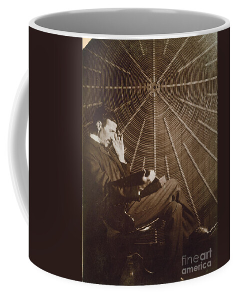 1895 Coffee Mug featuring the photograph Nikola Tesla by Granger