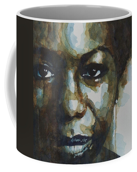 Nina Simone Coffee Mug featuring the painting Nina Simone Ain't Got No by Paul Lovering