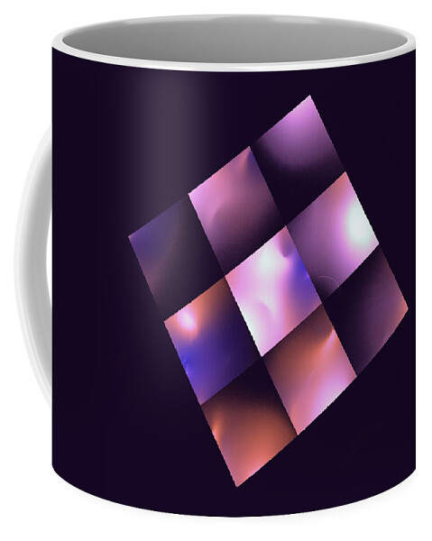 Geometry Coffee Mug featuring the digital art Nine Square Blue by Doug Morgan