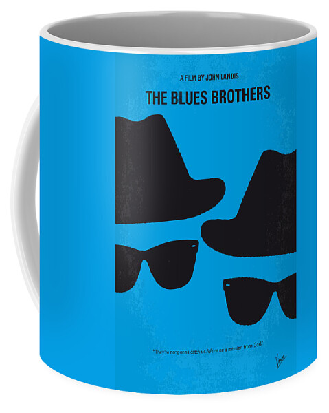 Blues Brother Coffee Mug featuring the digital art No012 My blues brother minimal movie poster by Chungkong Art