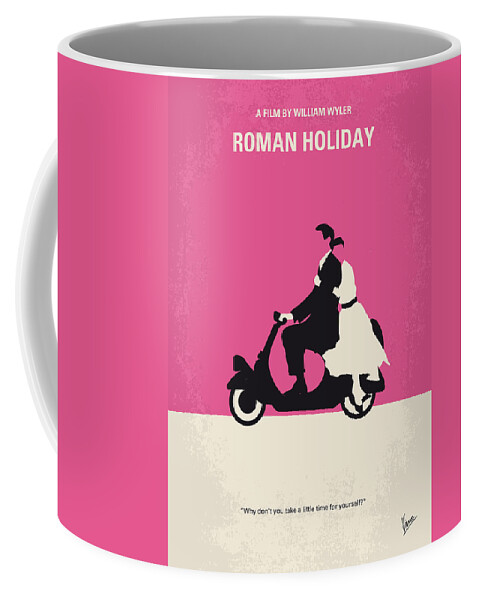 Roman Holiday Coffee Mug featuring the digital art No205 My Roman Holiday minimal movie poster by Chungkong Art