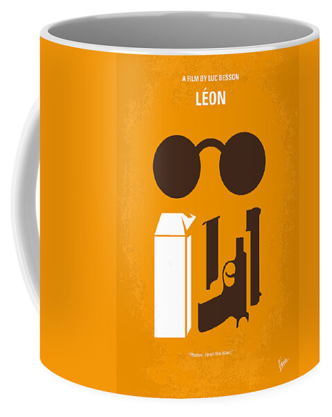 Leon Coffee Mug featuring the digital art No239 My LEON minimal movie poster by Chungkong Art
